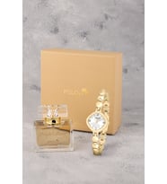 Polo Air Zarif Kadın Kol Saati 55 ml Parfüm Hediyelik Kutusunda Set Gold Renk ST-2201S1