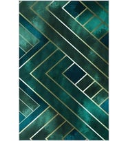 Eliana Home Baskılı, Yıkanabilir Kaymaz Taban Salon Halısı LNA0489 100x150 cm (Yeşil)