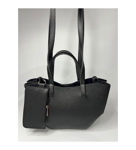 Siyah Pinterest Model Mini Cüzdanlı Omuz Çantası