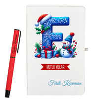 Sevgiliye Yeni Yıl Hediyesi Kişiye Özel Defter ve Roller Kalem Seti