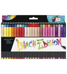 FABER CASTELL 116454 BLACK EDITION FIRÇA UÇLU KEÇELİ KALEM 50 RENK