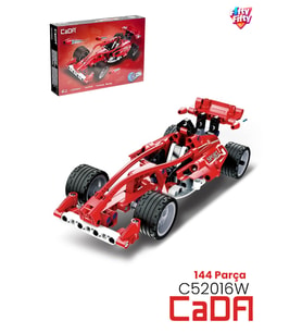 CADA Çek Bırak F1 Yarış Arabası 144 Parça Araba Yapım Seti Blok Araba -FFC52016W-144P