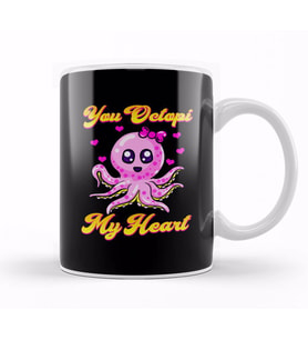 You Octopi My Heart Adorable Baby Octopus Pun Kupa Bardak Porselen