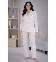 Kadın 7117 Düğmeli Uzun Kol Pijama Takımı