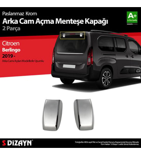 Citroen Berlingo Uyumlu Krom Arka Cam Açma Menteşe Kapağı 2 Parça 2019 Üzeri (Karışık)