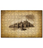 Cakapuzzle Kara Kalem Sanat Çalışması Görseli Puzzle Yapboz MDF (Ahşap) (120 Parça)