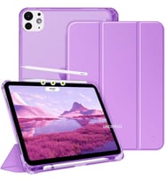 Lexroo iPad Pro 11 3./4. Nesil M2 ile uyumlu Kılıf Flip Cover Kalem Bölmeli PC Case 2020-2022 Lila