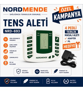 Tens Cihazı 4 Pedli Dijital Masaj Cihazı Adaptör 4 Ped Ve Pil Hediyeli