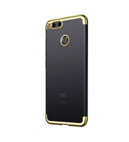 Xiaomi Mi 5x / A1 İnce Köşeleri Renkli Şeffaf Kaliteli Kılıf (Gold)