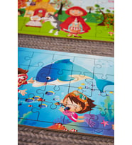Okul Öncesi Başlangıç Yapboz  Kırmızı Başlıklı Kız Ve Dalgıç Ahşap Puzzle Set