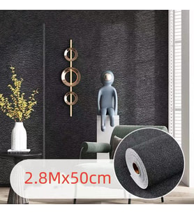 50x280cm Siyah Kendinden Yapışkanlı Isı Ve Ses Yalıtımını Destekler Boyanabilir Duvar Paneli Kağıdı (SAFRAN)
