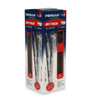 Pensan Tükenmez Kalem My-Tech 1.0 MM İğne Uç Kırmızı 25'Li Paket