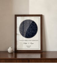 Pura Morena Kişiye Özel Yıldız Haritası Cam Tablo Minimalist Lacivert Romantik Hediye Gökyüzü Haritası Sevgiliye Hediye