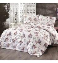 Yüksek Kalite  Modern Kalp Desen Tek Kişilik Pamuklu Nevresim Takımı (Pembe)