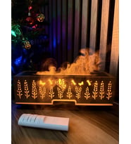 Alev Efektli Işıklı Kumandalı Aroma Difüzör & Nemlendirici  Masaüstü MYK Hediye ve Sanat Atölyesi