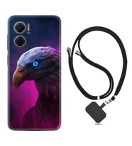 Xiaomi Redmi Note 11E Kılıf Silikon Boyun Askılı İpli Desenli Silikon Kartal 1622
