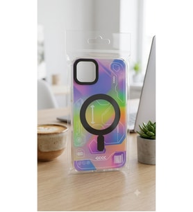 iPhone 11 Pro Uyumlu MagSafe Özellikli Holografik Siber Kılıf – Yüksek Koruma & Futüristik Tasarım