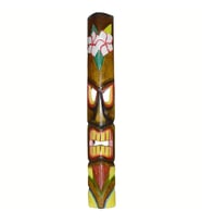 Ahşap Tiki Renkli Mask Duvar Dekoru Maske 100 cm (Karışık)