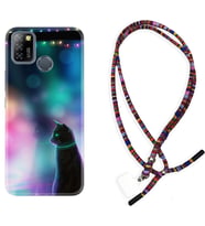 INFINIX Smart 4 5 6 Zero 8 S5 Pro Kılıf Boyun Asklı Rasta Silikon Window Cat 1787
