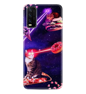 Vivo Y20S Kılıf Resimli Desenli Silikon Platinium Series War Cats 1819