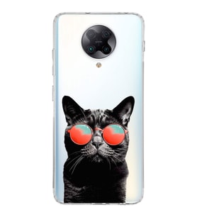 PrintiFy Xiaomi Poco F2 Pro ile Uyumlu 1mm Slim Fit Kedi 3 050d Baskılı Şeffaf  Kılıf