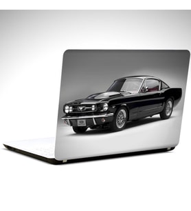 Siyah Eski Mustang Laptop Sticker 17 inch (39X27CM)