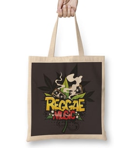 Reggae Music Müzik 2 Bez Çanta Uzun Saplı