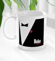 BK Gift Kişiye Özel Babalar Günü Hediyesi Baba Godfather Tasarımlı Kupa Bardak-10 (Beyaz)