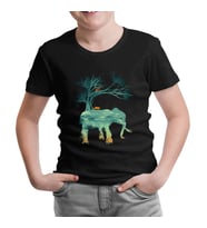 Doğa Macera Kamp Fil Siyah Çocuk Tshirt