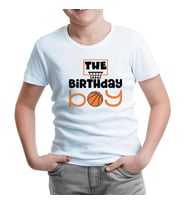 Basketbol - Doğum Günü Çocuğu Beyaz Çocuk Tshirt