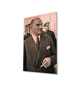 Atatürk Cam Tablo 4mm Dayanıklı Temperli Cam, Atatürk Glass Wall Art (Çok Renkli)