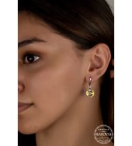 Swarovski Crystal Kadın Yuvarlak Gümüş Küpe