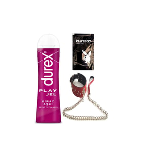 Durex Kiraz Aşkı 50 ml Jel + Kırmızı Deri Tasma + Hediye