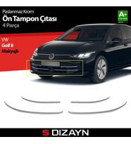 Drs Tuning Golf 8.5 Makyajlı HB Krom Ön Tampon Çıtası 4 Prç. 2024 Üzeri A+ Kalite