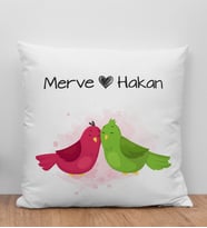 BK Gift Kişiye Özel Sevgili Evcil Hayvan Tasarımlı Beyaz Kırlent Yastık-1, Arkadaşa Hediye, Sevgiliye Hediye