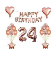 Rose Gold 24 Yaş Folyo Balon Set