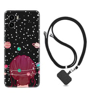 Vivo Y15S Y32 Y33S Y51 Y53S Kılıf Boyun Askılı Silikon Space Woman 1311