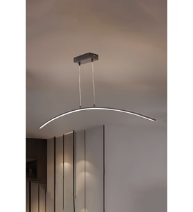 Uzun Kıvrımlı 3 Renk Tavan Lambası –Toplantı Masası, Koridor için Modern LED Aydınlatma (Siyah)
