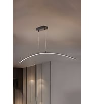 Uzun Kıvrımlı 3 Renk Tavan Lambası –Toplantı Masası, Koridor için Modern LED Aydınlatma (Siyah)