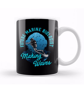 Cute Future Marine Biologist Making Waves Pun Kupa Bardak Porselen