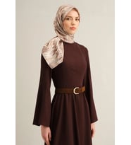 Armine Sura İpek Eşarp 9335-88 Krem Karışık Desen