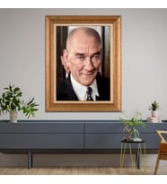 Altın Varaklı Çerçeveli Paspartulu Atatürk Tablo TR1116 (Gold)