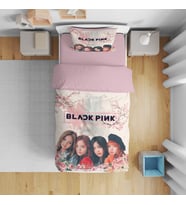 Erayshome  Hediyelik Black Pink Tek Kişilik 3d Nevresim Takımı (Pembe)