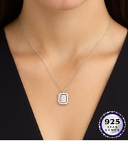 925 Ayar Premium Tasarım Zirkon Taşlı Gümüş Kolye Farklı Model Seçenekleri (Model 1)