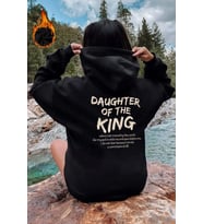 Daughter Of The King Baskılı Oversize Sweatshirt (Siyah)