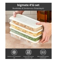 bigmate 4'lü Şeffaf Saklama Kabı 4x1 Lt BGMT1515 Mikrodalga Buzdolabı ve Dondurucu Uyumlu Düzenleyic (Beyaz)