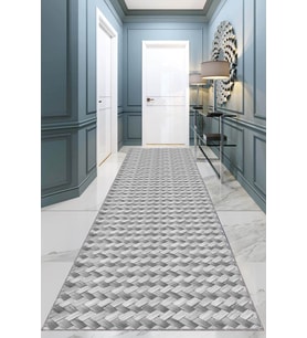 Gri Kaymaz Modern Kesme Rulo Özel Ölçülü Yolluk AR1188