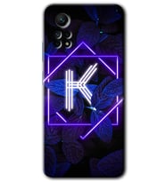 Redmi Note 12 Pro 4G Kılıf HD Desen Baskılı Kılıf - Dark Neon Yaprak K Harfi