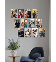 Kişiye Özel 12 Fotoğraflı Dikdörtgen Mdf Tablo