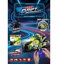 1:10 Uzaktan Kumandalı RC Drift Akrobasi Motorsikleti - 360 Derece Dönüş - Işıklı - 2.4 GHz